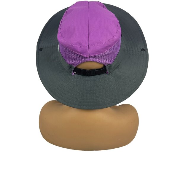 Sun Shade Purple & Gray Wide Brim Hat With Chin Strap & Mesh Panels - Picture 4 of 7